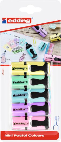 Edding textmarker mini 7 1-3mm 4-7-51099-00 pastell 5 stück - Edding-4-7-51099-00-4057305023353