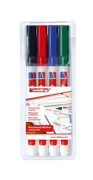 EDDING Permanent Marker 400 400-E4 4 Farben ass.