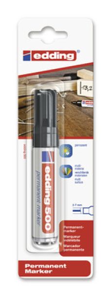 EDDING Permanent Marker 500 2-7mm 500BLI-1 schwarz Blister