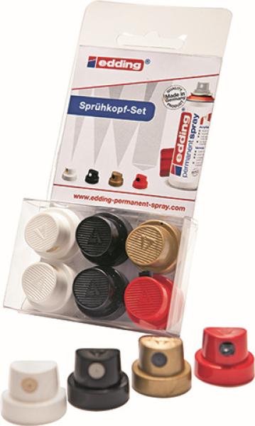 EDDING Sprühkopfset 5200-SET 4 Farben/6 Stück Blister