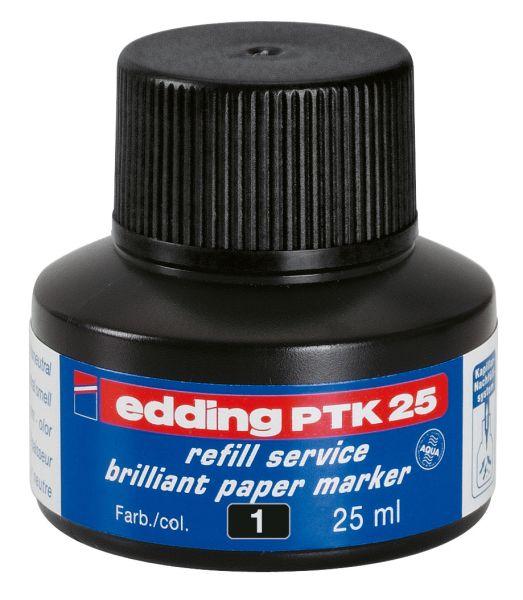 EDDING Tinte 25ml PTK-25-1 schwarz