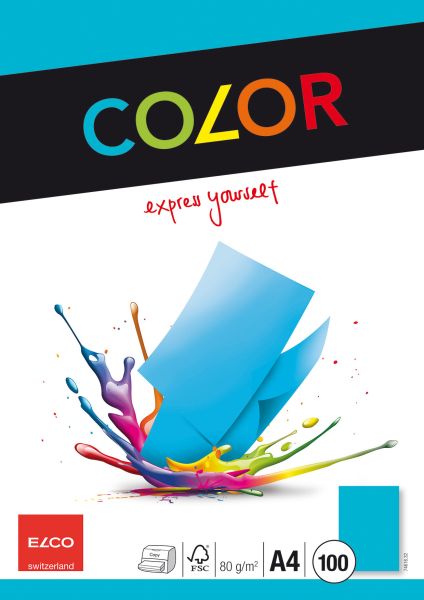 ELCO Office Color Papier A4 74616.32 80g, intensiv blau 100 Blatt