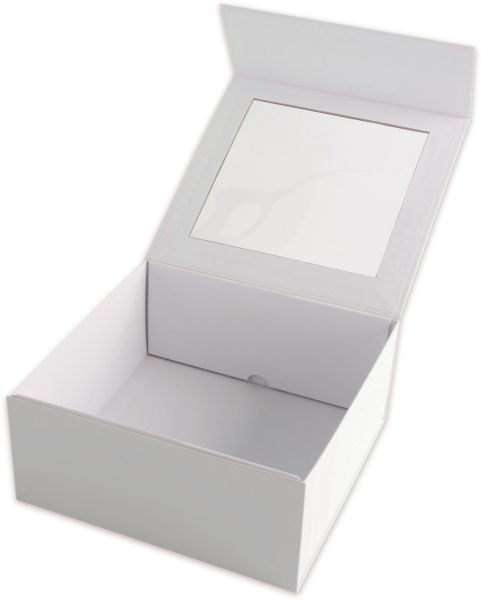 ELCO Geschenkbox m. grossem Fenster 82115.10 weiss, 22x22x10cm 5 Stk.