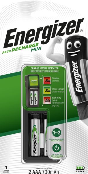 Energizer batterie-ladegerät mini e300701401 inkl. 2x aaa 700mah - Energizer-e300701401-7638900421446