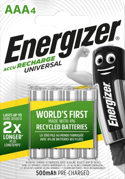 Energizer batterie akku e301375702 aaa/hr03, 500mah, 4 stück - Energizer-e301375702-7638900424256