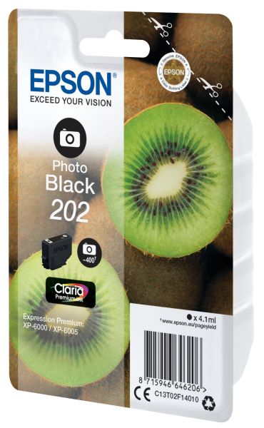 EPSON Tintenpatrone 202 ph.schwarz T02F140 XP-6000/6005 400 Seiten