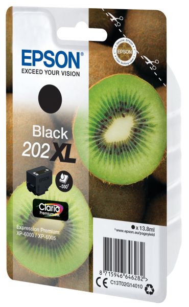 EPSON Tintenpatrone 202XL schwarz T02G140 XP-6000/6005 550 Seiten