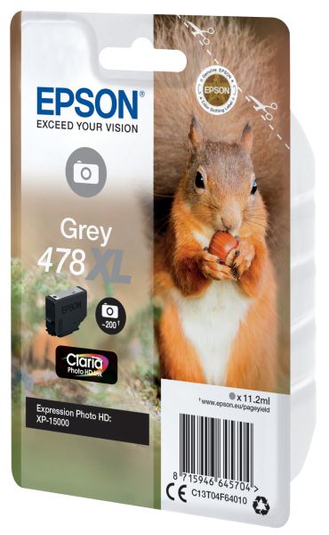 EPSON Tintenpatrone 478XL grau T04F640 XP-15000 200 Photos