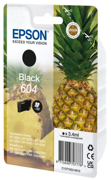 EPSON Tintenpatrone 604 schwarz T10G14010 WF-2910/30/50 150 Seiten