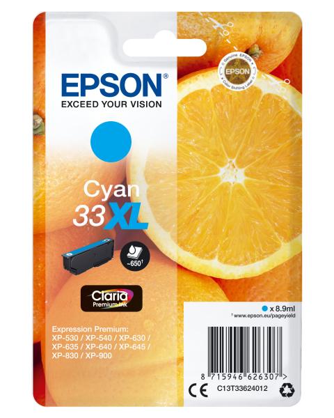 EPSON Tintenpatrone XL cyan T336240 XP-530/630/830 650 Seiten