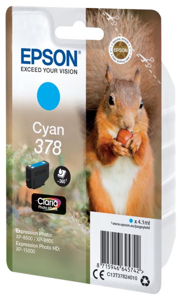 EPSON Tintenpatrone 378 cyan T378240 XP-8500/8505/15000 360 Seiten