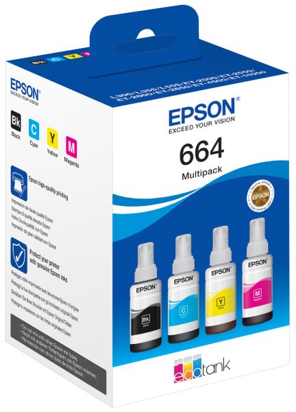 EPSON Multipack Tinte 664 CMYBK T664640 EcoTank L355/L555 4-color