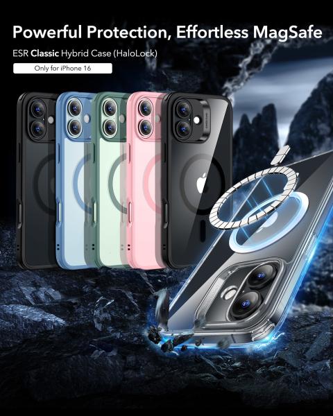 Esr classic hybrid case magsafe 1a76703 iphone 16 clear black - Esr-1a76703-4894240220726-03.jpg