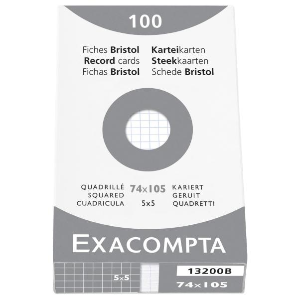 EXACOMPTA Karteikarten A7 13200B kariert 100 Stk.