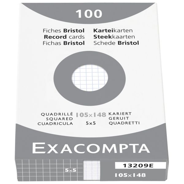 EXACOMPTA Karteikarten A6 13209E kariert 100 Stk.