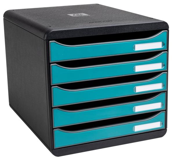 EXACOMPTA Schubladenbox SKANDI A4+ 30934D Big Box, 5 Schubl., blau