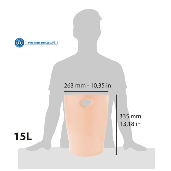 EXACOMPTA Papierkorb Ecobin 15 l 45361D Aquarel, korallenrot