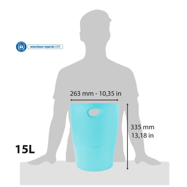 EXACOMPTA Papierkorb Ecobin 15 l 45363D Aquarel, pastellgrün