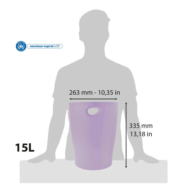 EXACOMPTA Papierkorb Ecobin 15 l 45364D Aquarel, malve