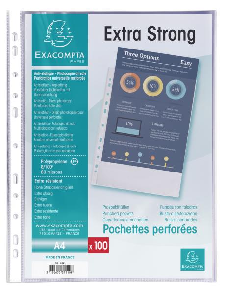 EXACOMPTA Zeigetaschen, genarbt A4 59110E PP, 800my