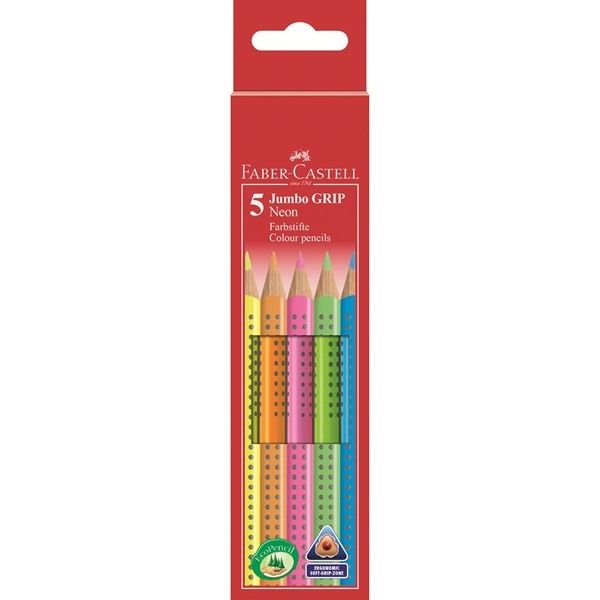 FABER-CASTELL Farbstifte Jumbo Grip 110994 5-farbig ass.