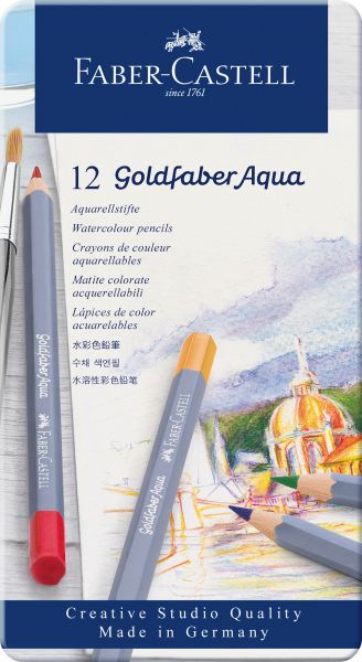 FABER-CASTELL Goldfaber Aquarellstift 114612 12er Metalletui