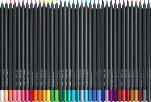 FABER-CASTELL Farbstifte Black Edition 116436 neon Farben ass. 36 Stück