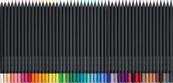 FABER-CASTELL Farbstifte Black Edition 116450 Kartonetui 50er