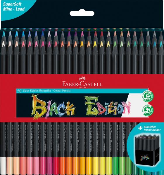 FABER-CASTELL Farbstifte Black Edition 116450 Kartonetui 50er