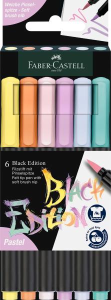 FABER-CASTELL Fasermaler Black Edition 116453 Pastell 6er Etui