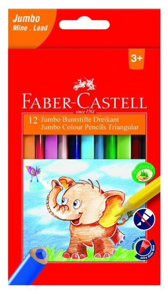 FABER-CASTELL Farbstifte dreikant Jumbo 116501 5.4mm, 12er Karton