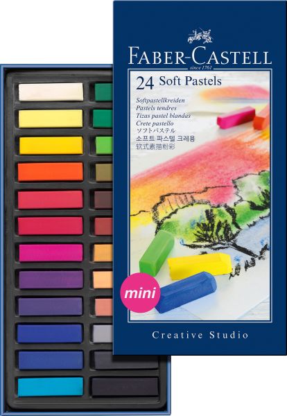 FABER-CASTELL Softpastellkreiden Mini 128224 24er Kartonetui