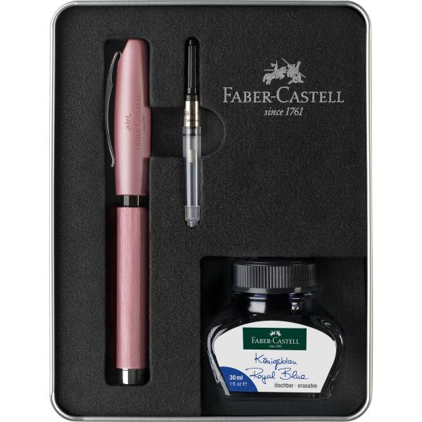 Faber-castell geschenkset essentio m 149626 rosé, mit tintenfass - Faber-castell-149626-4005401496267