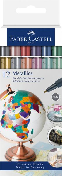 FABER-CASTELL Metallics Set 1,5mm 160713 ass. 12 Stück