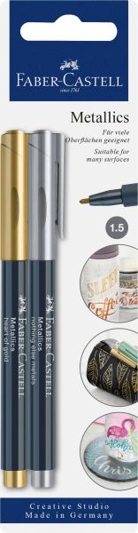 FABER-CASTELL Metallic Marker 1,5mm 160796 gold/silver 2 Stück