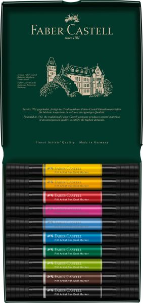 FABER-CASTELL Artist Pen Dual Marker 0.8mm 162010 10 couleurs, Etui