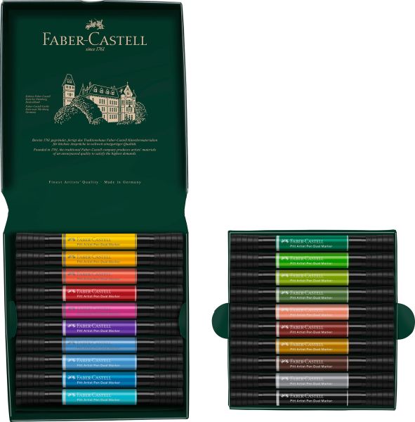 FABER-CASTELL Artist Pen Dual Marker 0.8mm 162020 20 couleurs, Etui