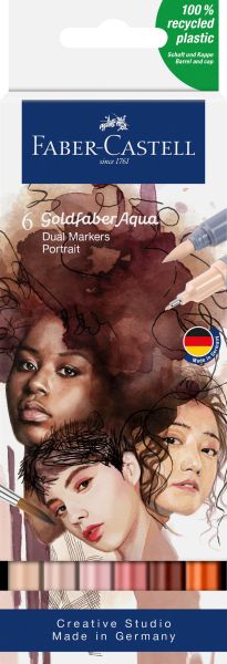 FABER-CASTELL Goldfaber Dual Marker 164523 Portrait, 6 couleurs