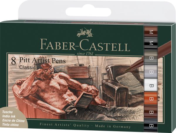 FABER-CASTELL Artist Pen Tuschestift 167172 Classical 8 Stk.