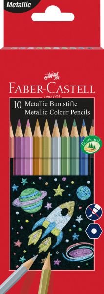 FABER-CASTELL Classic Colour Hexagonal 201583 metallic, 10er-Kartonetui