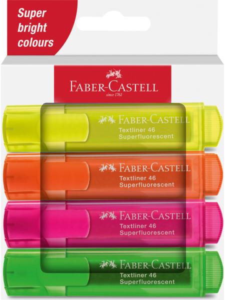 FABER-CASTELL Textmarker TL 46 254644 Superfluor 4 Stück