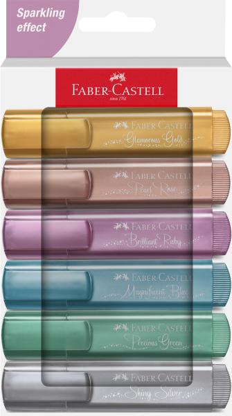 Faber-castell textmarker tl 46 254676 metallic 6 stück - Faber-castell-254676-4005402546763