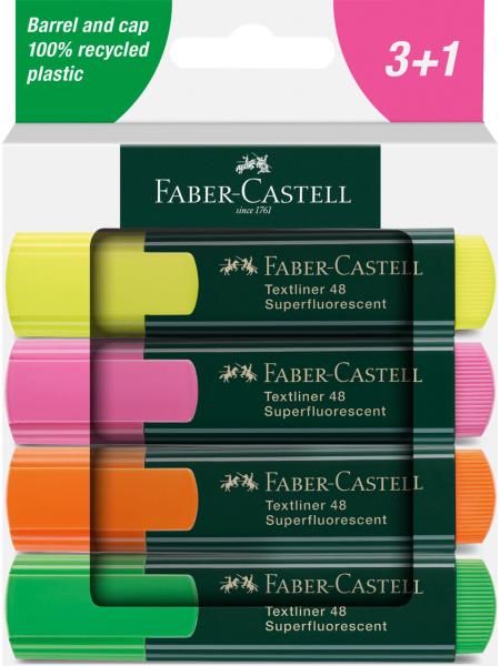 FABER-CASTELL Textmarker TL 48 254844 100% recycled plastic 4 Stück