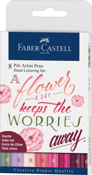 FABER-CASTELL Pitt Artist Pen Handlettering 267124 pink 8 Stück