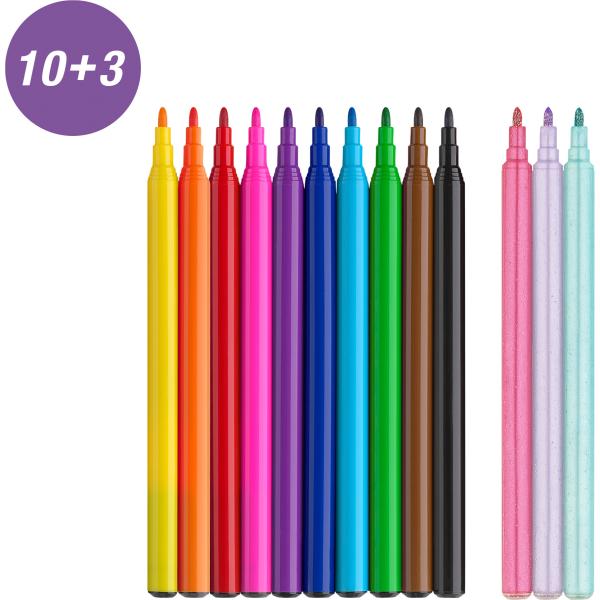 FABER-CASTELL Filzstifte Einhorn 554213 inkl. Sticker 13 Stück