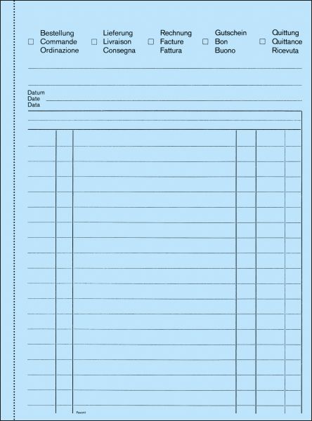 FAVORIT Mehrzweckbuch D/F/I A5 8113OK blau/weiss 50x2 Blatt