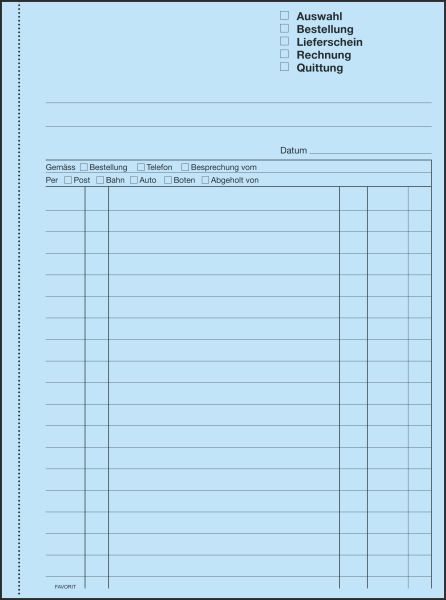 FAVORIT Mehrzweckbuch Deutsch A5 9113 OK Durchschreibepapier 50x2 Blatt