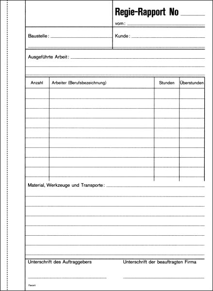 FAVORIT Regierapport D/F/I A5 9183 OK weiss 50x3 Blatt