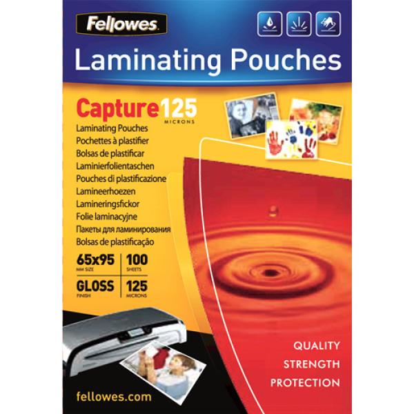 FELLOWES Laminiertasche 65x95mm 5306702 glanz, 125my 100 Stk