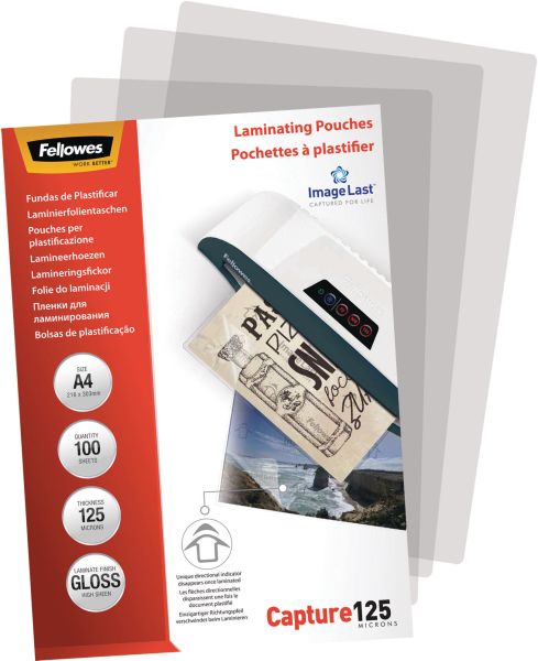 FELLOWES Laminiertasche 216x303mm 5307407 glanz, 125my 100 Stk